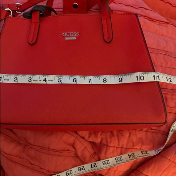 Guess Red Satchel Bag with Gold Accents - Picture 8 of 8
